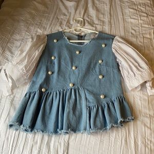 Peal detailed Jean and cotton short